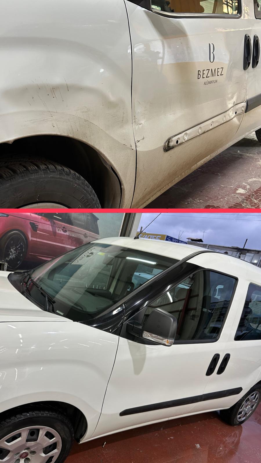Fiat Doblo ticari araç yan kapı kaporta boya onarımı Bursa