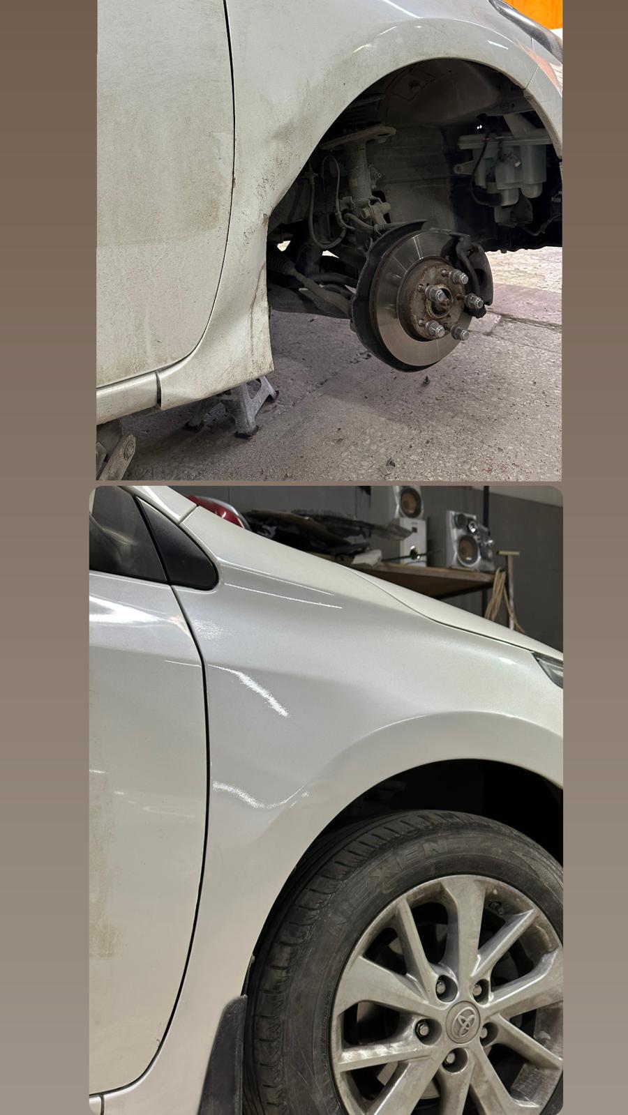 Toyota Corolla ön çamurluk kaporta ve mekanik onarım Bursa
